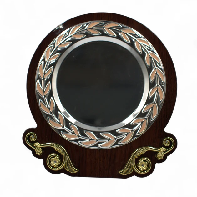 1 Premium Wooden Leaf Award Trophy with Round Metal Plate & Luxury Wooden Box - Image 1